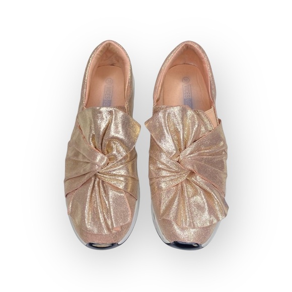 Vices Verso 𖧷 Bow Front Fashion Sneakers Running Shoe 𖧷 Rose Gold 𖧷 38 7.5 8 - Picture 9 of 16